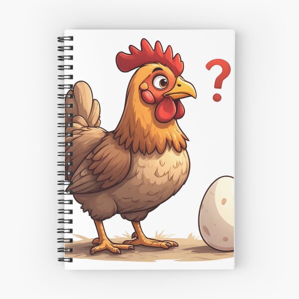 Item preview, Confused Chicken and Egg Cartoon Illustration designed and sold by Karolina’s Cozy Creations.