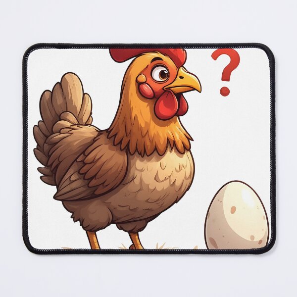 Item preview, Confused Chicken and Egg Cartoon Illustration designed and sold by Karolina’s Cozy Creations.