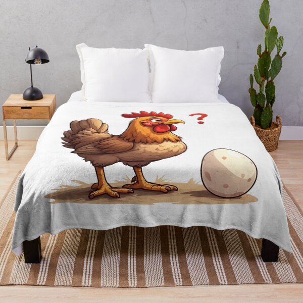 Item preview, Confused Chicken and Egg Cartoon Illustration designed and sold by Karolina’s Cozy Creations.