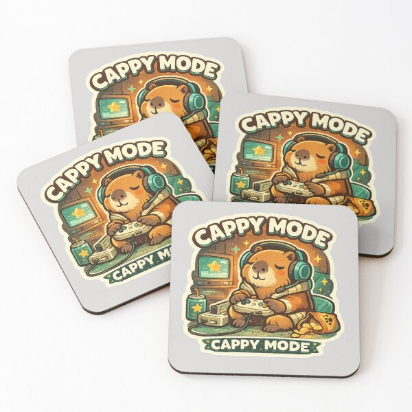 Item preview, CAPPY MODE Cute Gamer Capybara Retro Sticker designed and sold by Watchyyy.