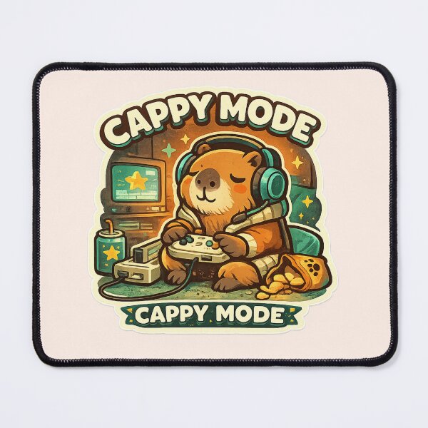 Item preview, CAPPY MODE Cute Gamer Capybara Retro Sticker designed and sold by Watchyyy.