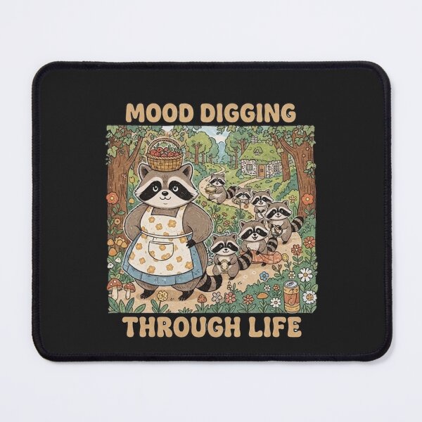 Item preview, Funny Raccoon Mom Shirt – Mood Digging Through Life, Chaotic Trash Panda Family Meme Tee designed and sold by ZyxDes.