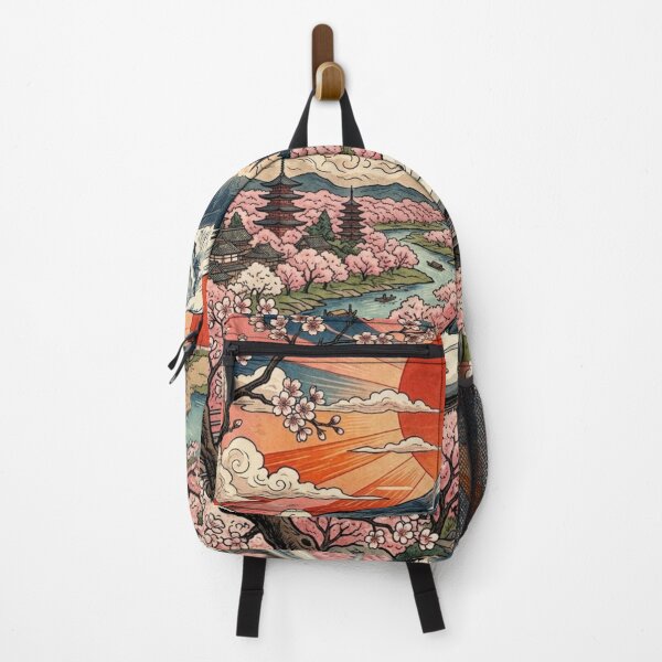 Item preview, Mount Fuji and Shinkansen Ukiyo-e Art – Japanese Cherry Blossom Landscape designed and sold by vekotpu.