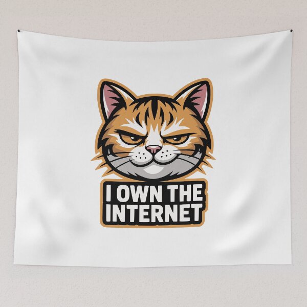 Artikelvorschau, Selbstgefällige getigerte Katze: Ich besitze das Internet (Meme) entworfen und verkauft von AntiqueImages.