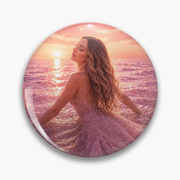 Item preview, Rose Quartz Sea Goddess - Magical Sunset Fantasy Artwork designed and sold by butterfLydii.