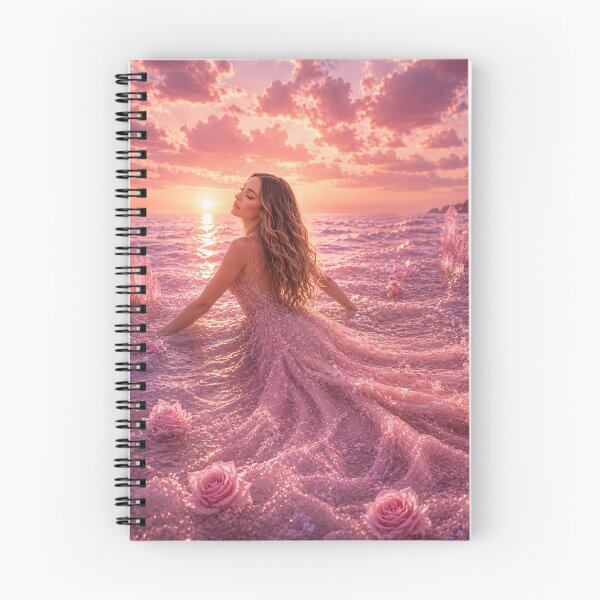 Item preview, Rose Quartz Sea Goddess - Magical Sunset Fantasy Artwork designed and sold by butterfLydii.
