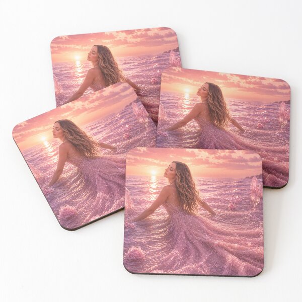 Item preview, Rose Quartz Sea Goddess - Magical Sunset Fantasy Artwork designed and sold by butterfLydii.