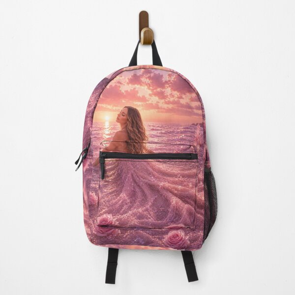 Item preview, Rose Quartz Sea Goddess - Magical Sunset Fantasy Artwork designed and sold by butterfLydii.