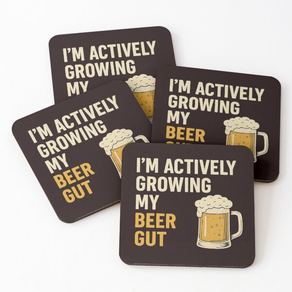 Item preview, Actively Growing My Beer Gut Funny Retro Alcohol Design designed and sold by Supergrafix07.