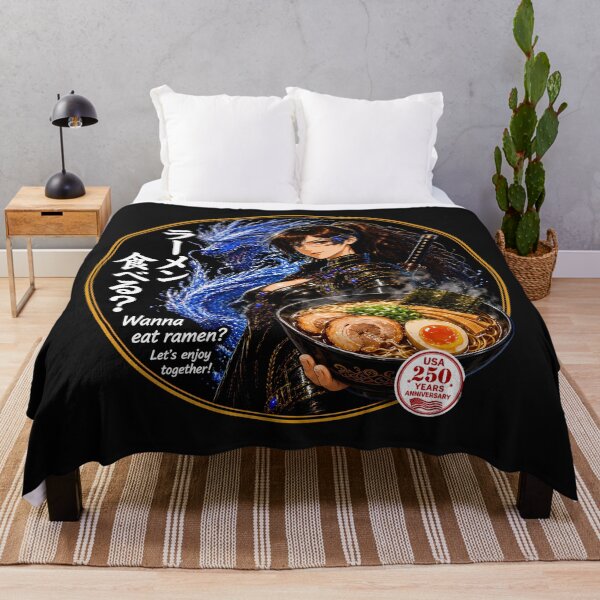 Item preview, Wanna Eat Ramen Cyber Samurai Girl Blue Dragon USA 250th Design designed and sold by Dragon-Samurai.