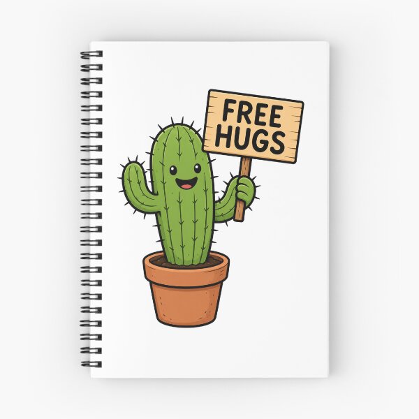Item preview, Free Hugs Cactus - Funny Cute Kawaii Cartoon Sticker designed and sold by ClickToSticker.