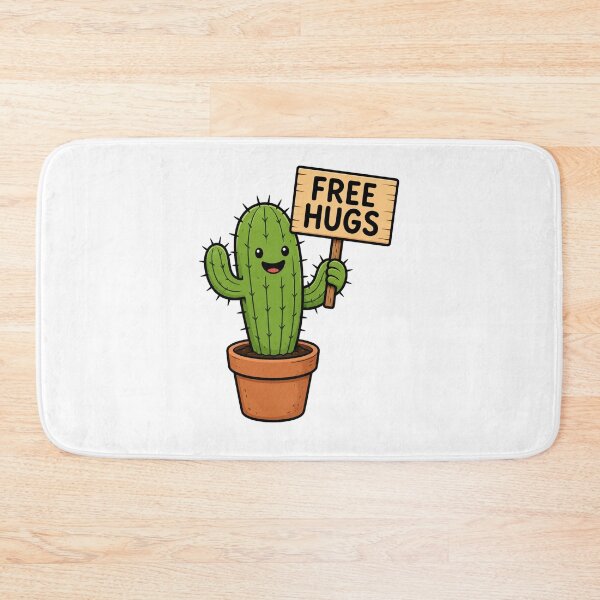 Item preview, Free Hugs Cactus - Funny Cute Kawaii Cartoon Sticker designed and sold by ClickToSticker.