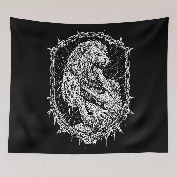 Item preview, Lion vs Crocodile | Horror Gothic Fight Animal designed and sold by ianths.