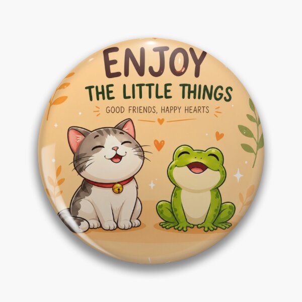 Item preview, Enjoy The Little Things Cute Cat And Frog Graphic Design designed and sold by ArtoryNest.