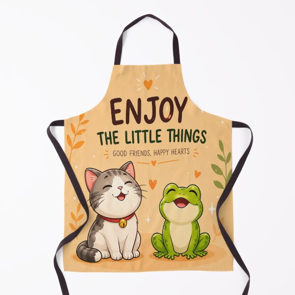 Item preview, Enjoy The Little Things Cute Cat And Frog Graphic Design designed and sold by ArtoryNest.