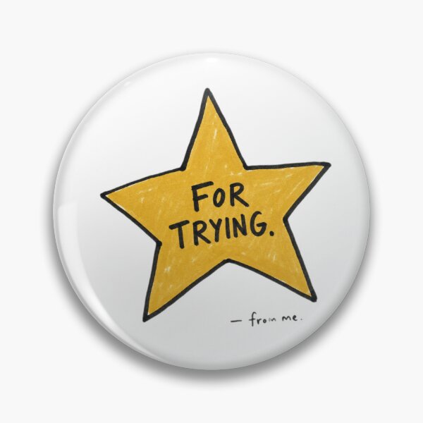 Item preview, For Trying Hand Drawn Gold Star Funny Sweet Print designed and sold by Notecrea.