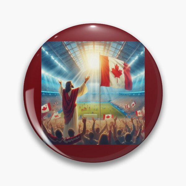 Item preview, Jesus Holding Canadian Flag Blessing Toronto Soccer Stadium Victorious  Main SEO Tag  Jesus  Additiona designed and sold by PaintMeWorld.