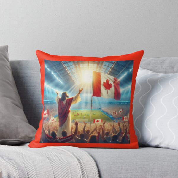 Item preview, Jesus Holding Canadian Flag Blessing Toronto Soccer Stadium Victorious  Main SEO Tag  Jesus  Additiona designed and sold by PaintMeWorld.
