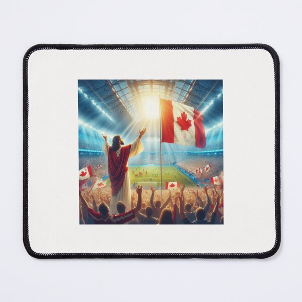 Item preview, Jesus Holding Canadian Flag Blessing Toronto Soccer Stadium Victorious  Main SEO Tag  Jesus  Additiona designed and sold by PaintMeWorld.