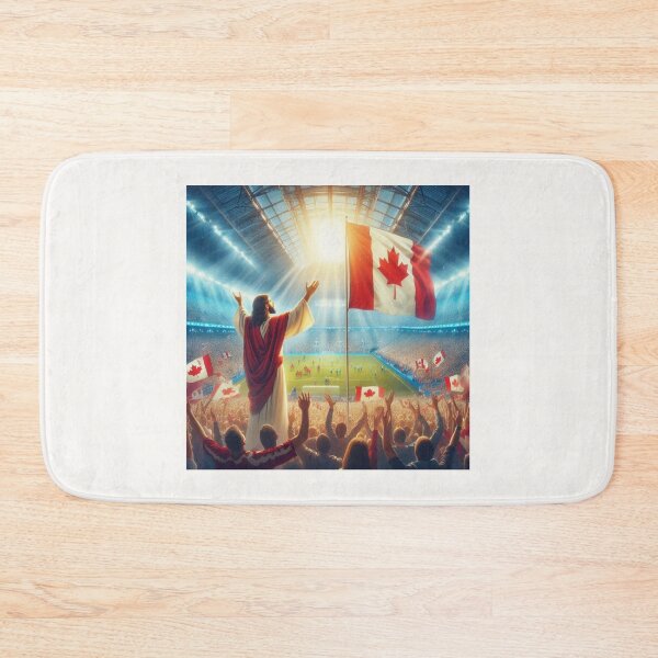 Item preview, Jesus Holding Canadian Flag Blessing Toronto Soccer Stadium Victorious  Main SEO Tag  Jesus  Additiona designed and sold by PaintMeWorld.