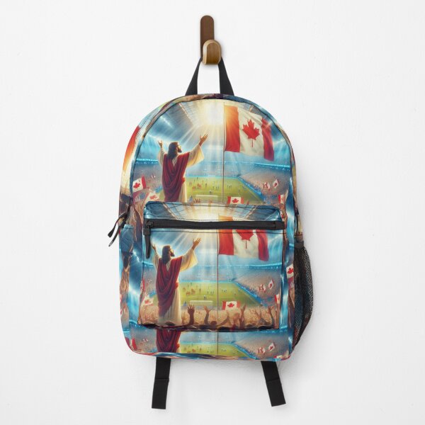 Item preview, Jesus Holding Canadian Flag Blessing Toronto Soccer Stadium Victorious  Main SEO Tag  Jesus  Additiona designed and sold by PaintMeWorld.