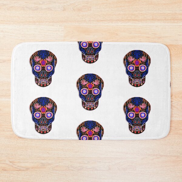 Item preview, Black, red white & blue Day Of The Dead Sugar Skull designed and sold by Anne Londez Studio.