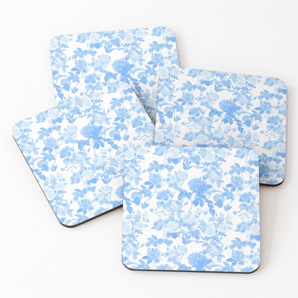 Item preview, Blue White Floral Roses Chinoiserie Pattern designed and sold by idovedesign.