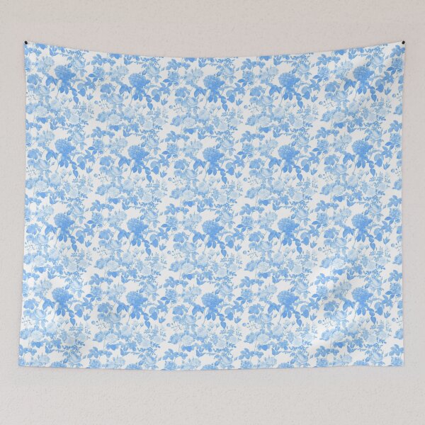 Item preview, Blue White Floral Roses Chinoiserie Pattern designed and sold by idovedesign.