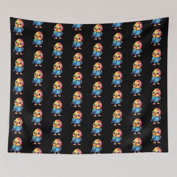 Item preview, Kawaii Colorful Parrot Cute Bird Aesthetic Sticker Style Design designed and sold by CyfroweMysli.