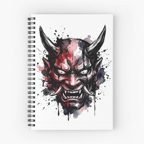Item preview, Japanese Oni Mask - Brutal Ink & Cosmic Watercolor Spirit designed and sold by OnikaD art.