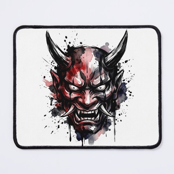 Item preview, Japanese Oni Mask - Brutal Ink & Cosmic Watercolor Spirit designed and sold by OnikaD art.
