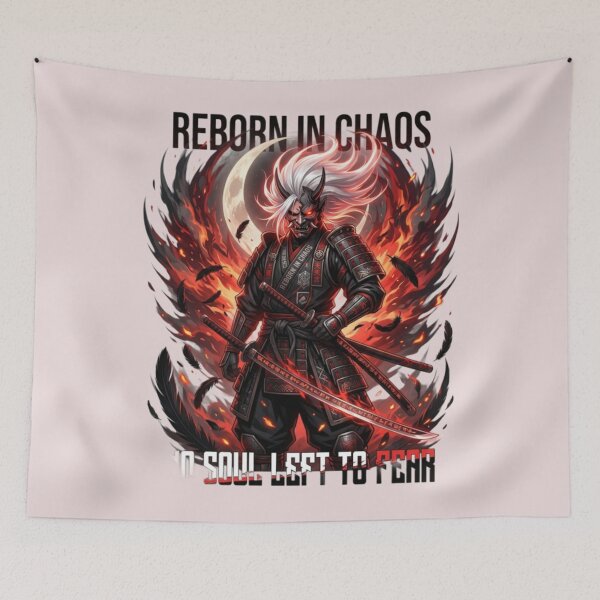 Item preview, Reborn In Chaos – Dark Oni Samurai Anime Inspired Streetwear designed and sold by YvonneCustoms.