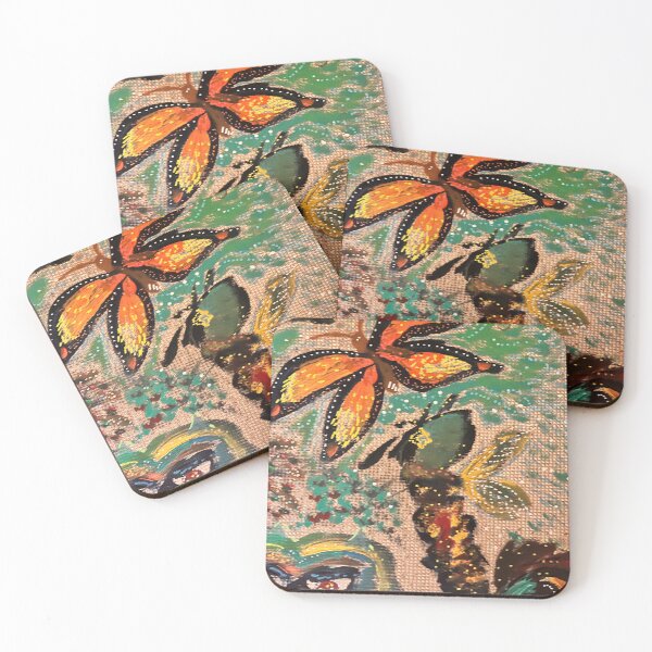 Item preview, Butterfly and Cat — Mystical Nature Art Print designed and sold by thegindielady.