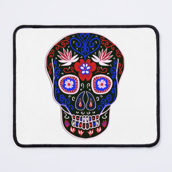 Item preview, Patriotic red white & blue Day Of The Dead Sugar Skull designed and sold by Anne Londez Studio.