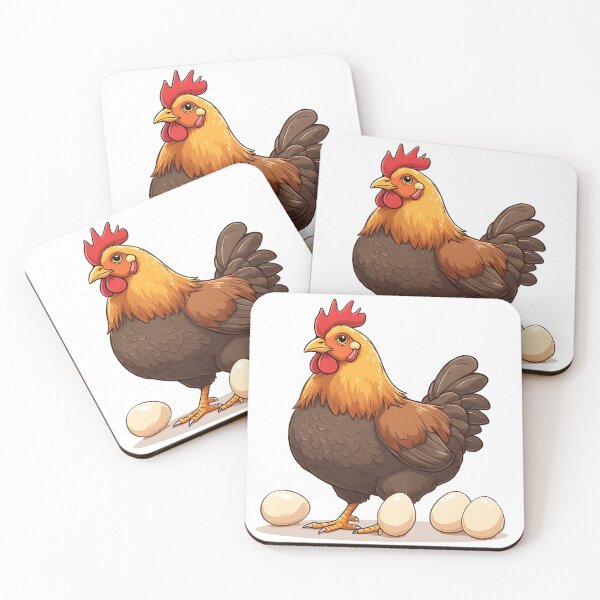 Item preview, Cute Hen with Eggs Cartoon Illustration designed and sold by Karolina’s Cozy Creations.