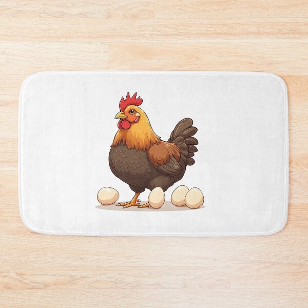 Item preview, Cute Hen with Eggs Cartoon Illustration designed and sold by Karolina’s Cozy Creations.