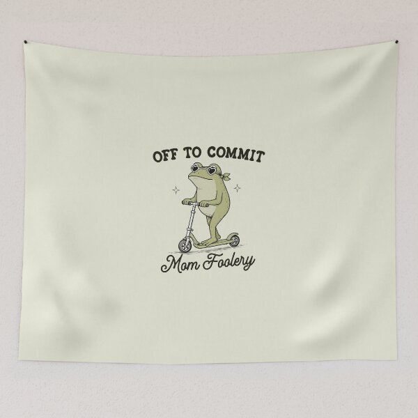 Item preview, Off To Commit Mom Foolery, Funny Mama Frog designed and sold by Naviiraart.