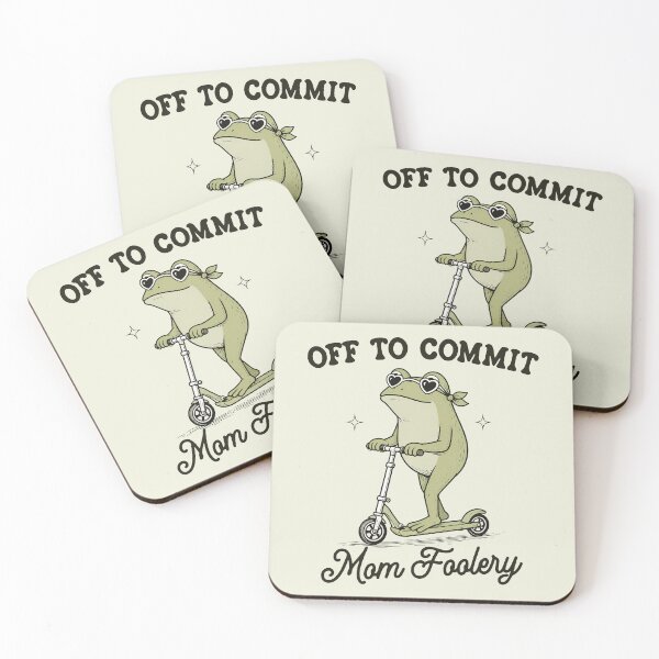 Item preview, Off To Commit Mom Foolery, Funny Mama Frog designed and sold by Naviiraart.
