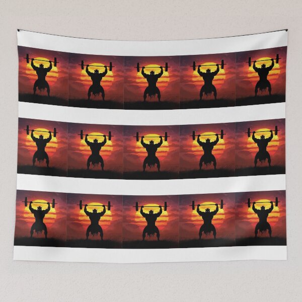 Item preview, Beast Mode Sunset Barbell Silhouette Design designed and sold by Snedsdigital.