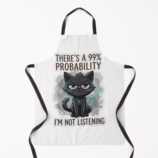 Item preview, Grumpy Black Cat 99% Probability Not Listening designed and sold by CrystalMineArts.