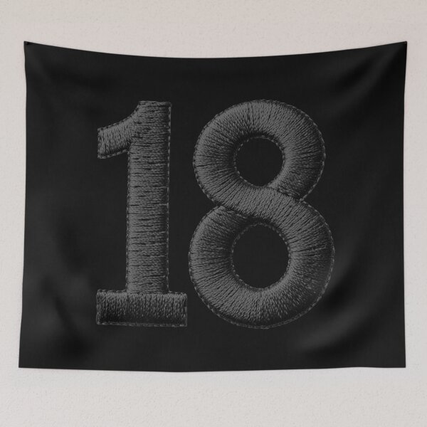 Item preview, Number 18 "embroidered" illusion jersey eighteenth birthday designed and sold by Kimenta Fashion.