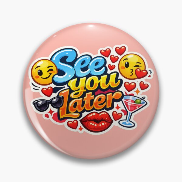 Item preview, See You Later – Flirty Kiss & Cocktail Sticker designed and sold by The Digital Compass.