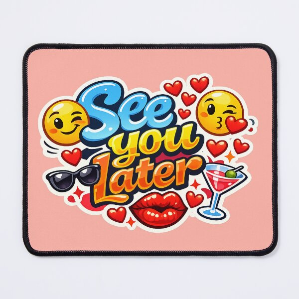 Item preview, See You Later – Flirty Kiss & Cocktail Sticker designed and sold by The Digital Compass.