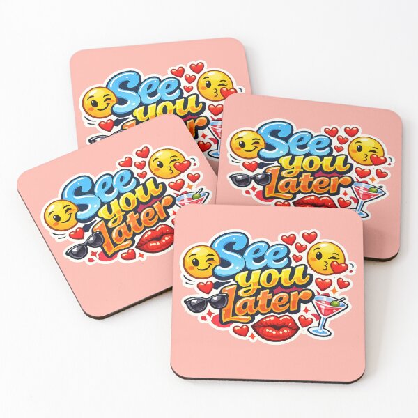 Item preview, See You Later – Flirty Kiss & Cocktail Sticker designed and sold by The Digital Compass.