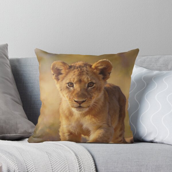 Item preview, Lion Cub Walking - Realistic Wildlife Painting - Safari Animal Art designed and sold by QuietCanvasArtworks.