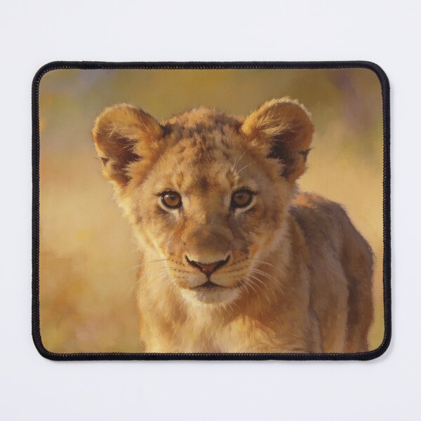 Item preview, Lion Cub Walking - Realistic Wildlife Painting - Safari Animal Art designed and sold by QuietCanvasArtworks.