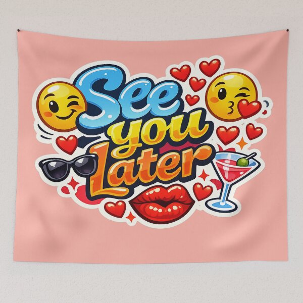 Item preview, See You Later – Flirty Kiss & Cocktail Sticker designed and sold by The Digital Compass.