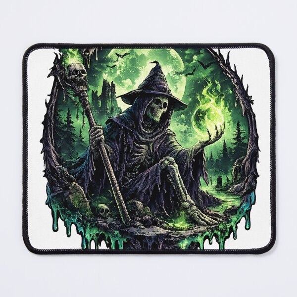 Item preview, Necromancer's Curse Green Flame Wizard  designed and sold by Jaideep Walia.