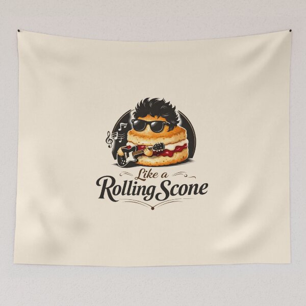 Item preview, Rolling Scone Rock Music Pun Food Lover Tee designed and sold by Fanverse Merchandise.