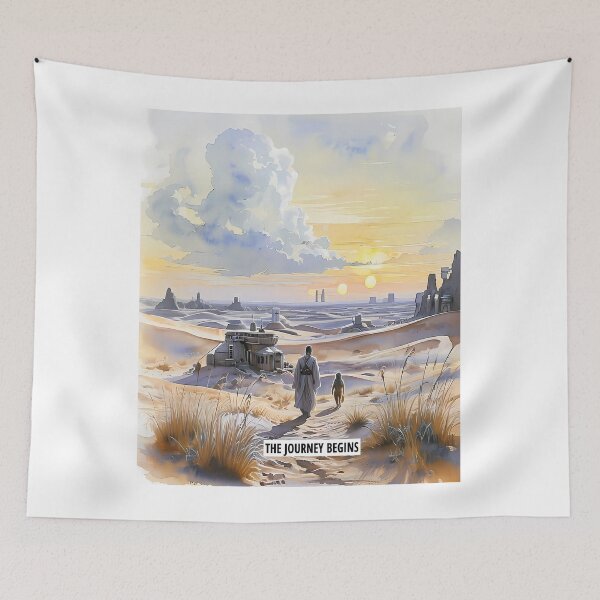 Item preview, THE JOURNEY BEGINS - Galactic Desert Outpost Sketch designed and sold by Modern Nest Art.